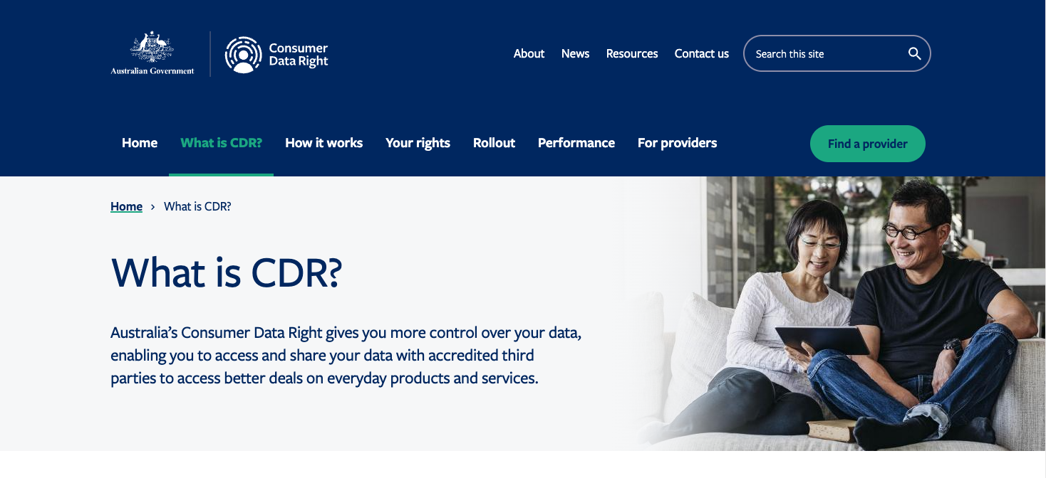 a screenshot explaining CDR taken from https://www.cdr.gov.au/