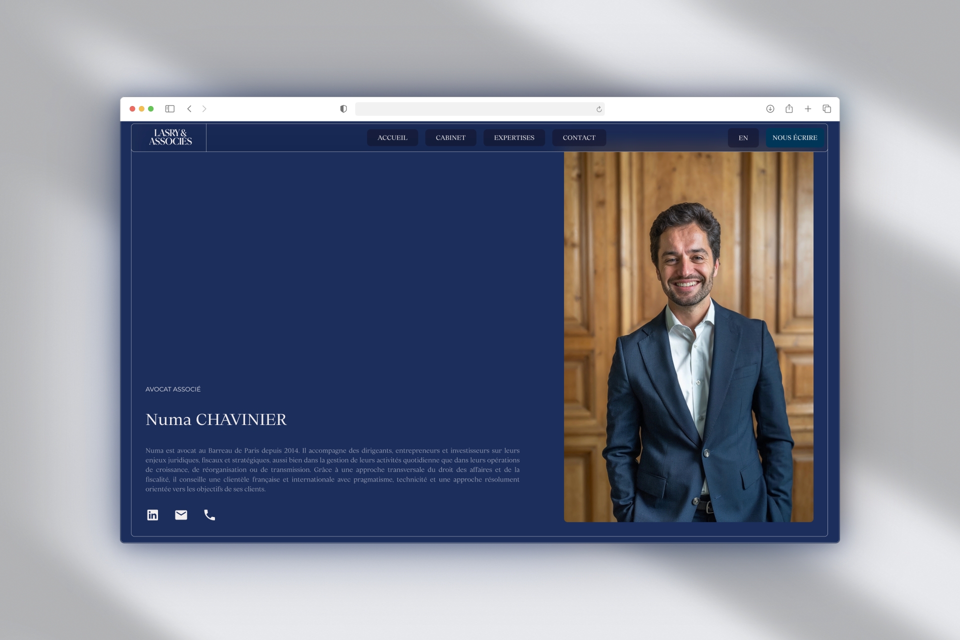 Fiche de Numa Chavinier, avocat associé du cabinet Lasry & associés