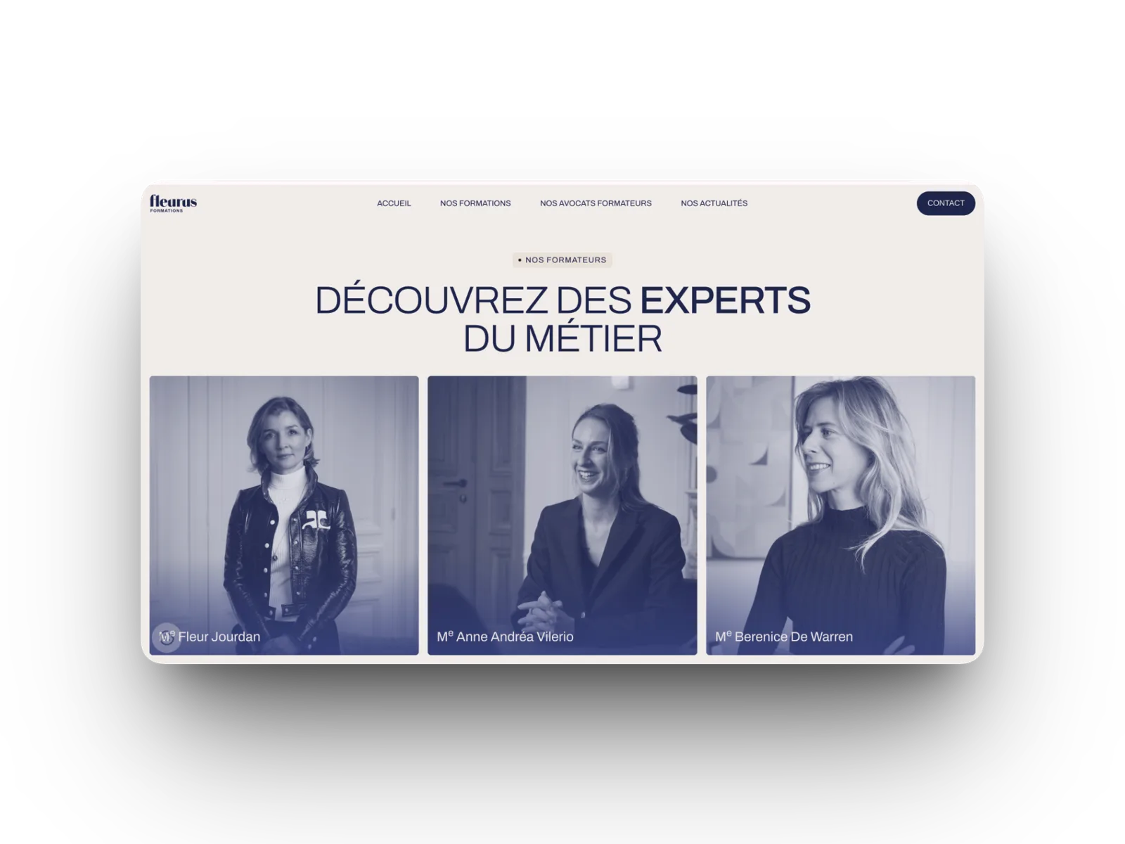 Page équipe Fleurus formation