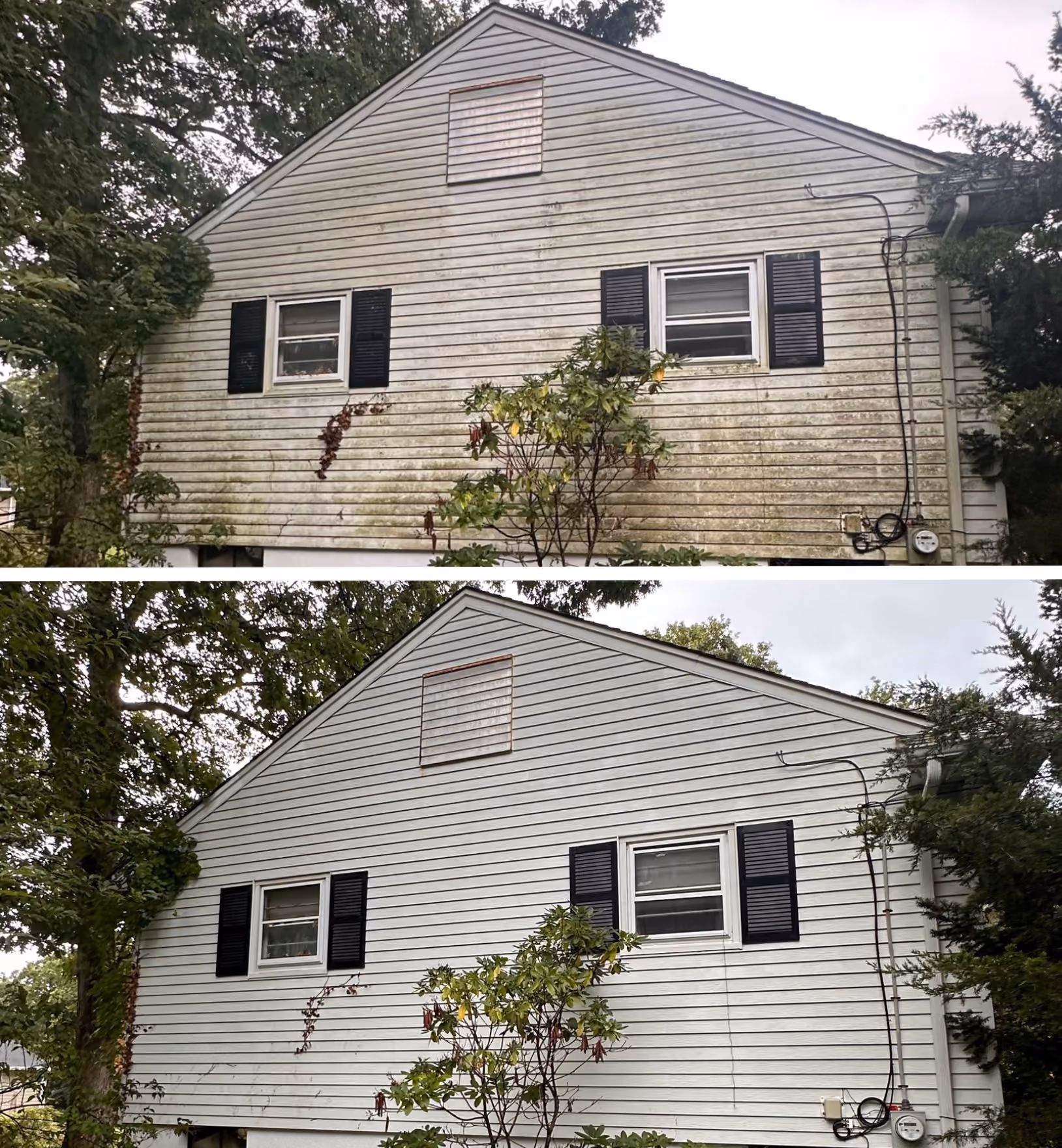 House washing a New Jersey home exterior by Under Pressure House Washing