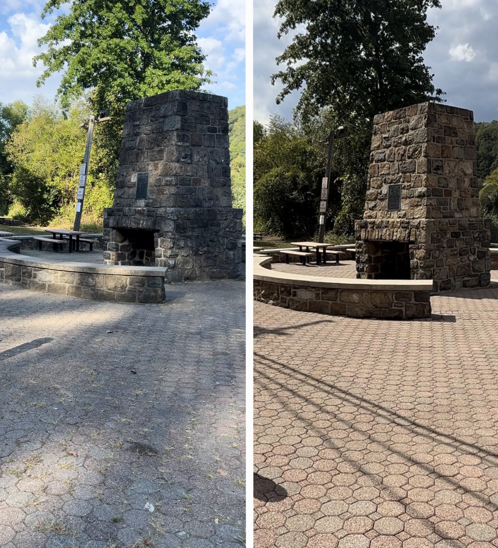 Burnham Park, Morristown paver cleaning and re-sanding