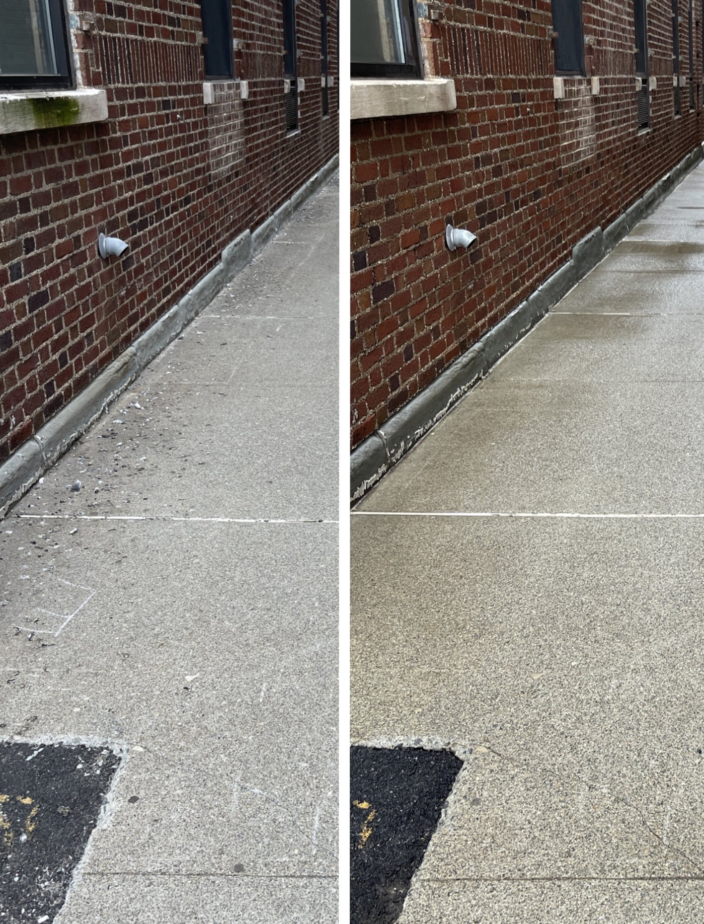 Parking structure concrete cleaning