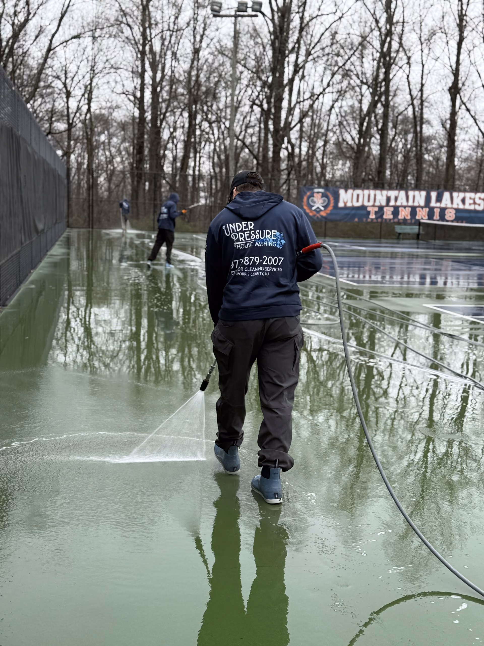 Tennis court surface cleaning in New Jersey