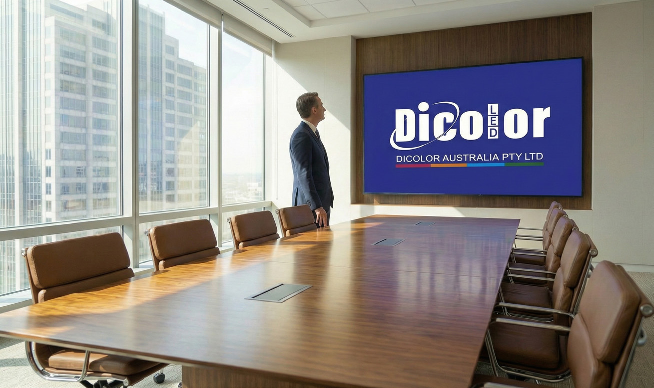 HCA110HD all-in-one LED display in a boardroom
