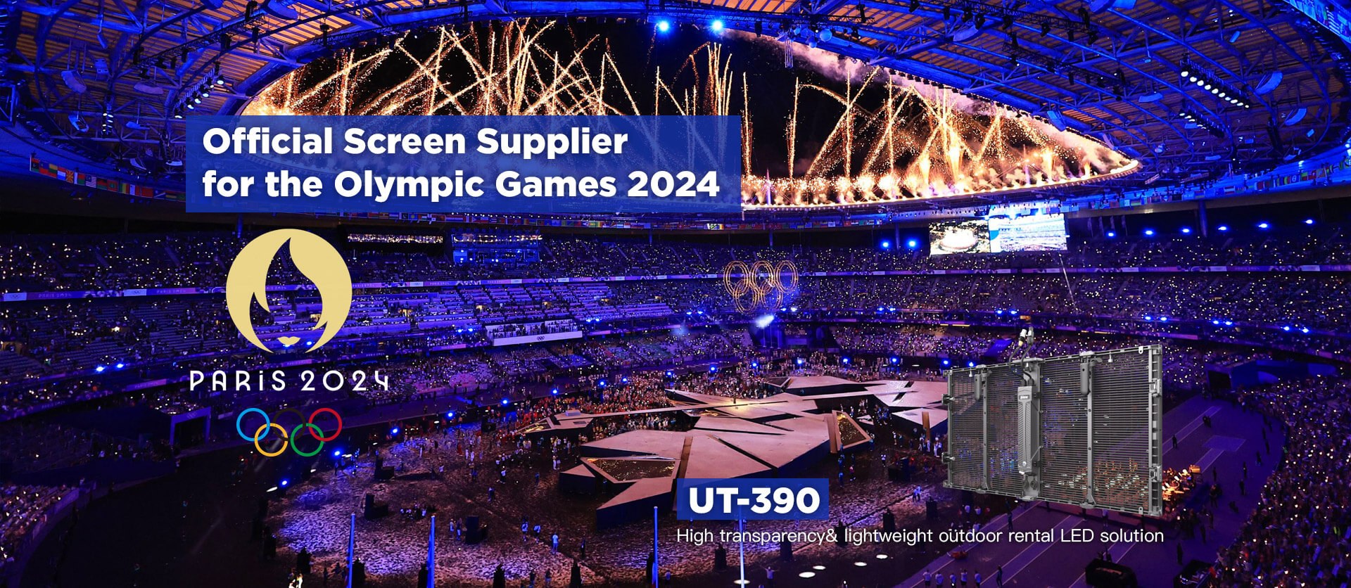 Dicolor UT transparent LED, official screen supplier for the Olympic Games 2024
