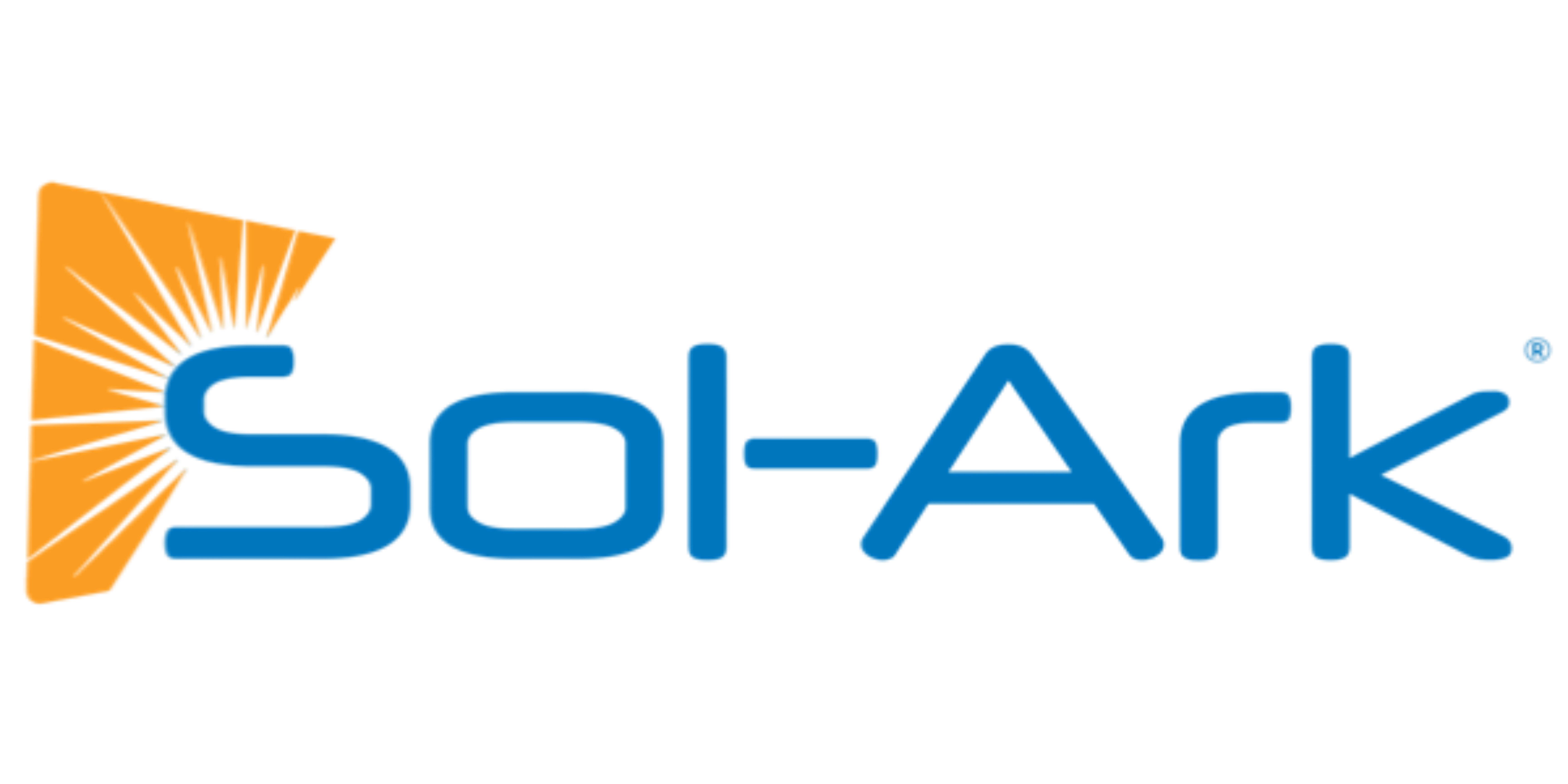 Sol-Ark logo with stylized orange sunburst next to blue text.