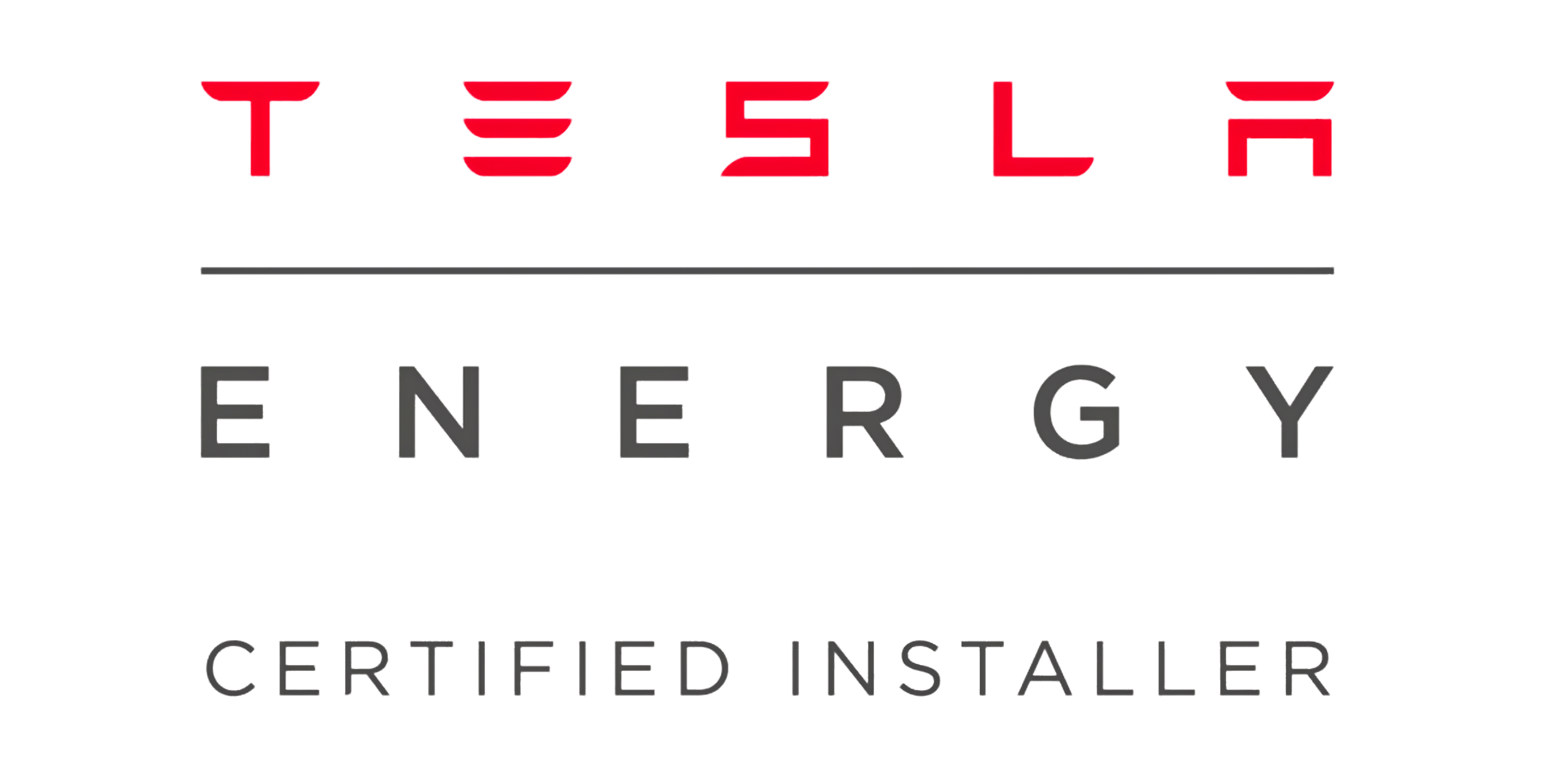 Tesla Energy logo with text Certified Installer below a horizontal line.