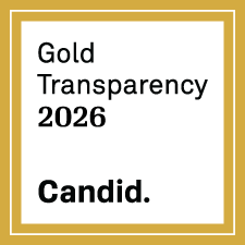 A gold-bordered square badge with the text: Gold Transparency 2026, and the word Candid in bold at the bottom.