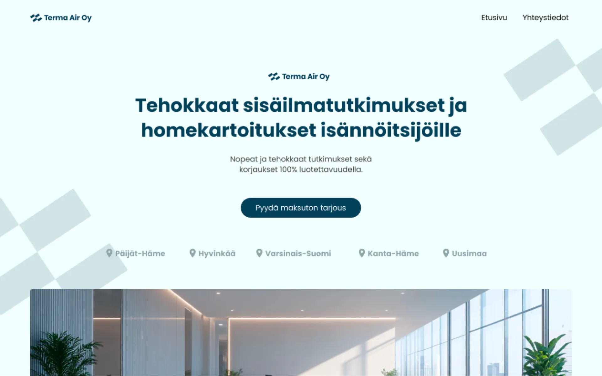 Verkkosivujen uudistuksen referenssikuva. Toteuttajana verkkosivustudio werkamo, joka on suomen parhaimpia verkkosivujen uudistajia.