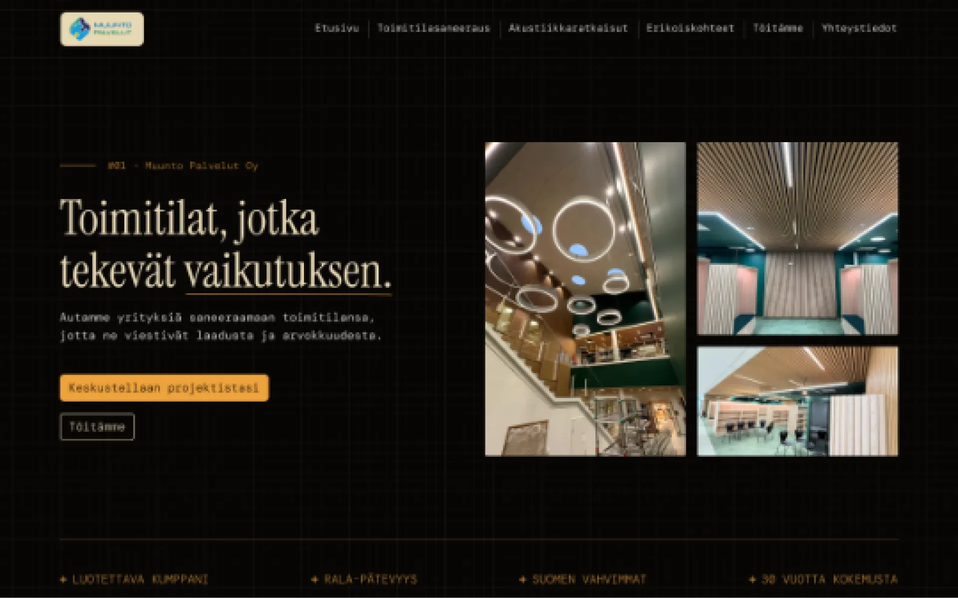 Verkkosivujen uudistuksen referenssikuva. Toteuttajana verkkosivustudio Werkamo, joka on suomen parhaimpia verkkosivujen uudistajia.