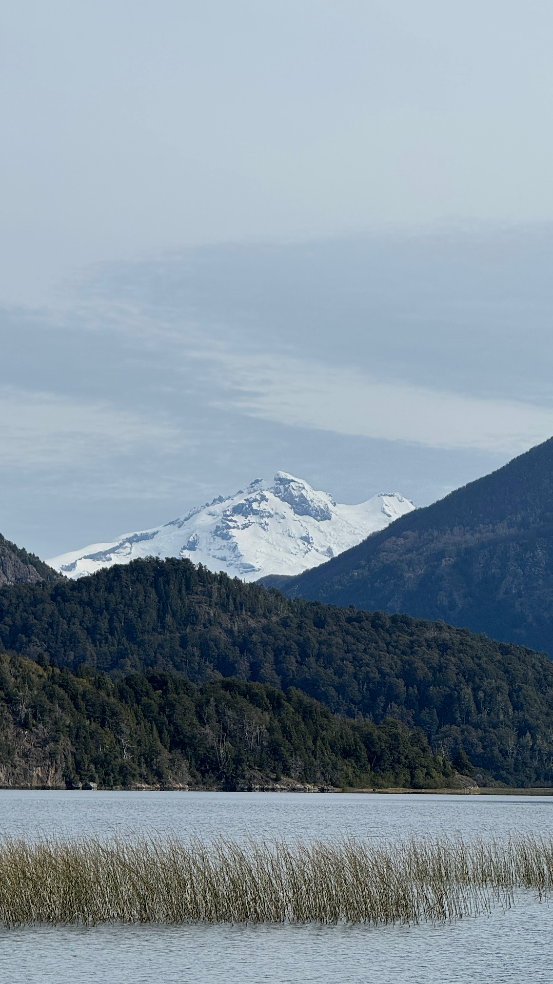 Cumbres nevadas desde el lago