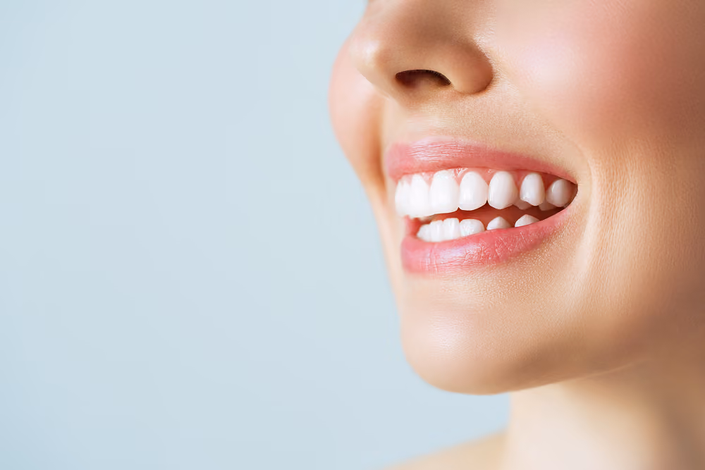 Close-up of a restored natural-looking smile