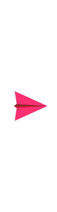 A stylised pink paper airplane icon with a darker pink center line on a transparent background.