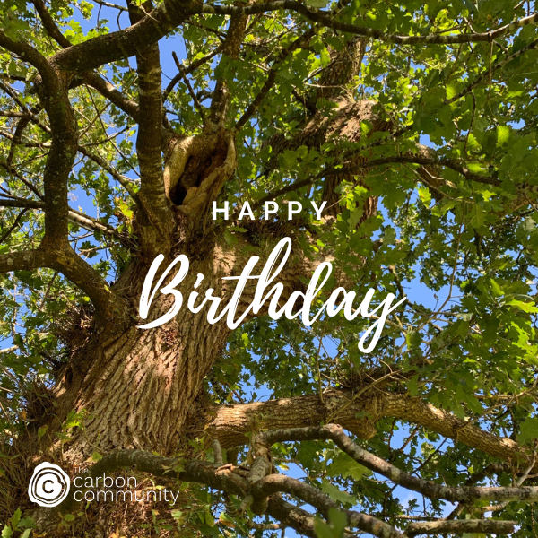 Oak tree with Happy Birthday Message