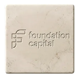Stone tile with the embossed logo and text 'foundation capital'.