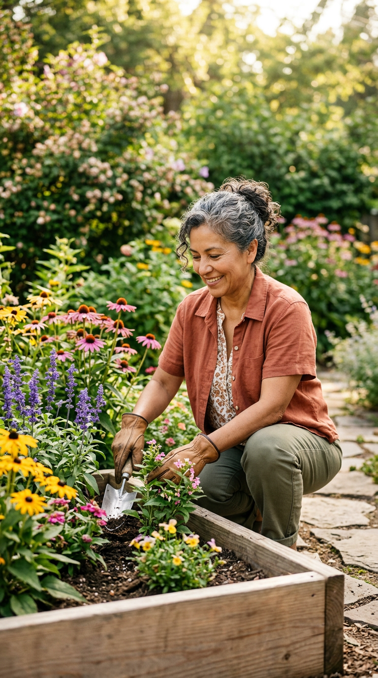 Image of a woman gardening