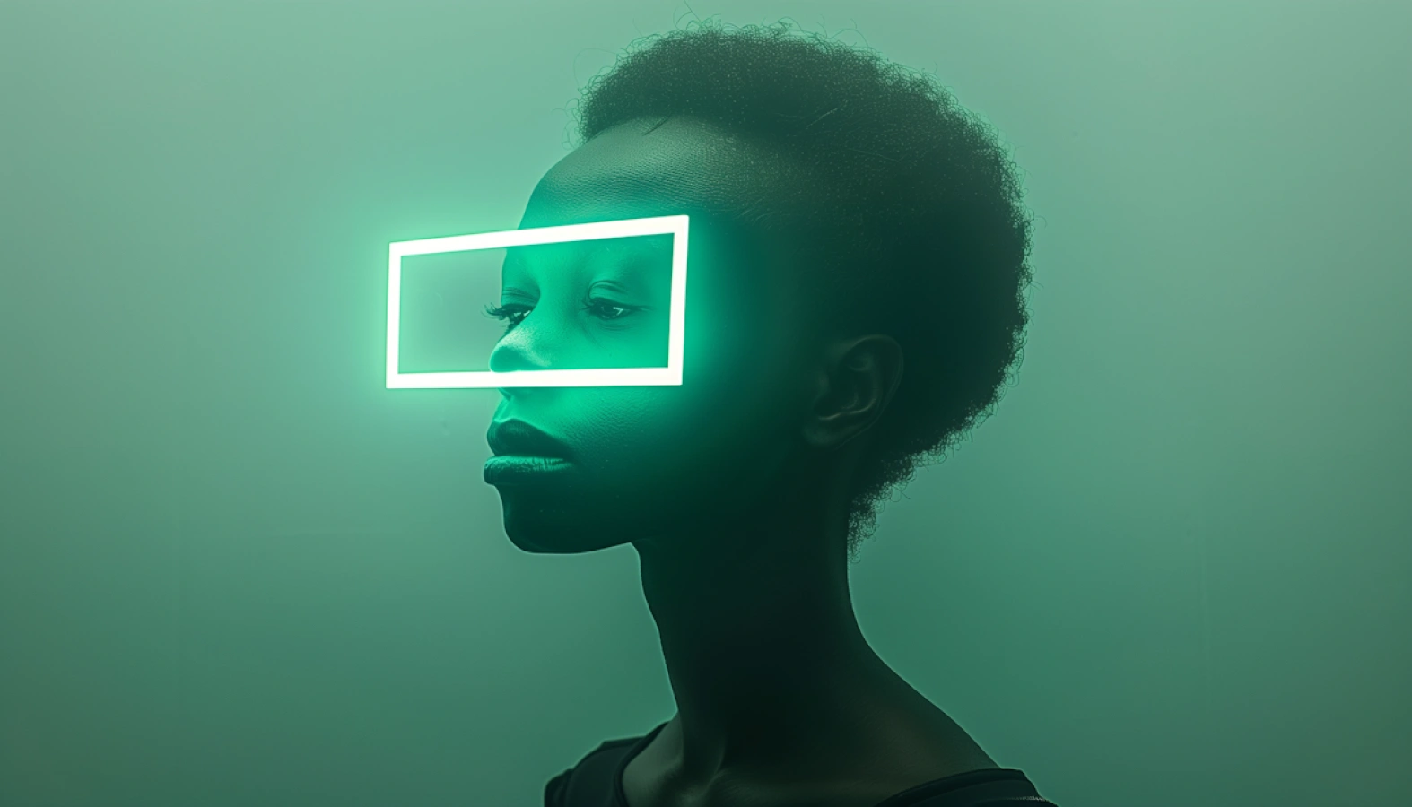 Child with green light

