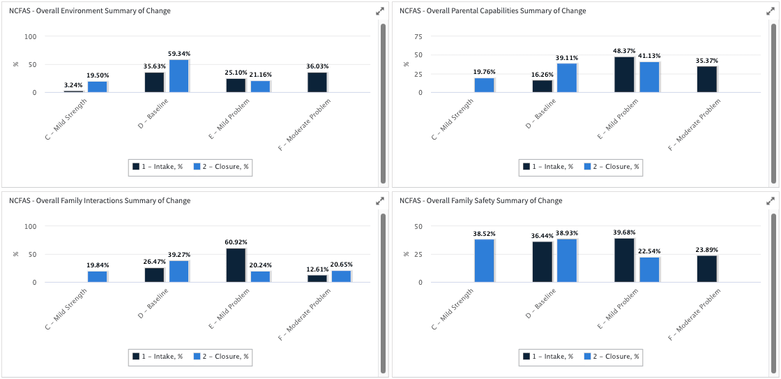 Summary report demonstrating outcomes