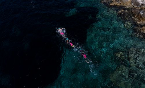 UltraSwim 33.3 #7 Croatia, drone view of two swimmers