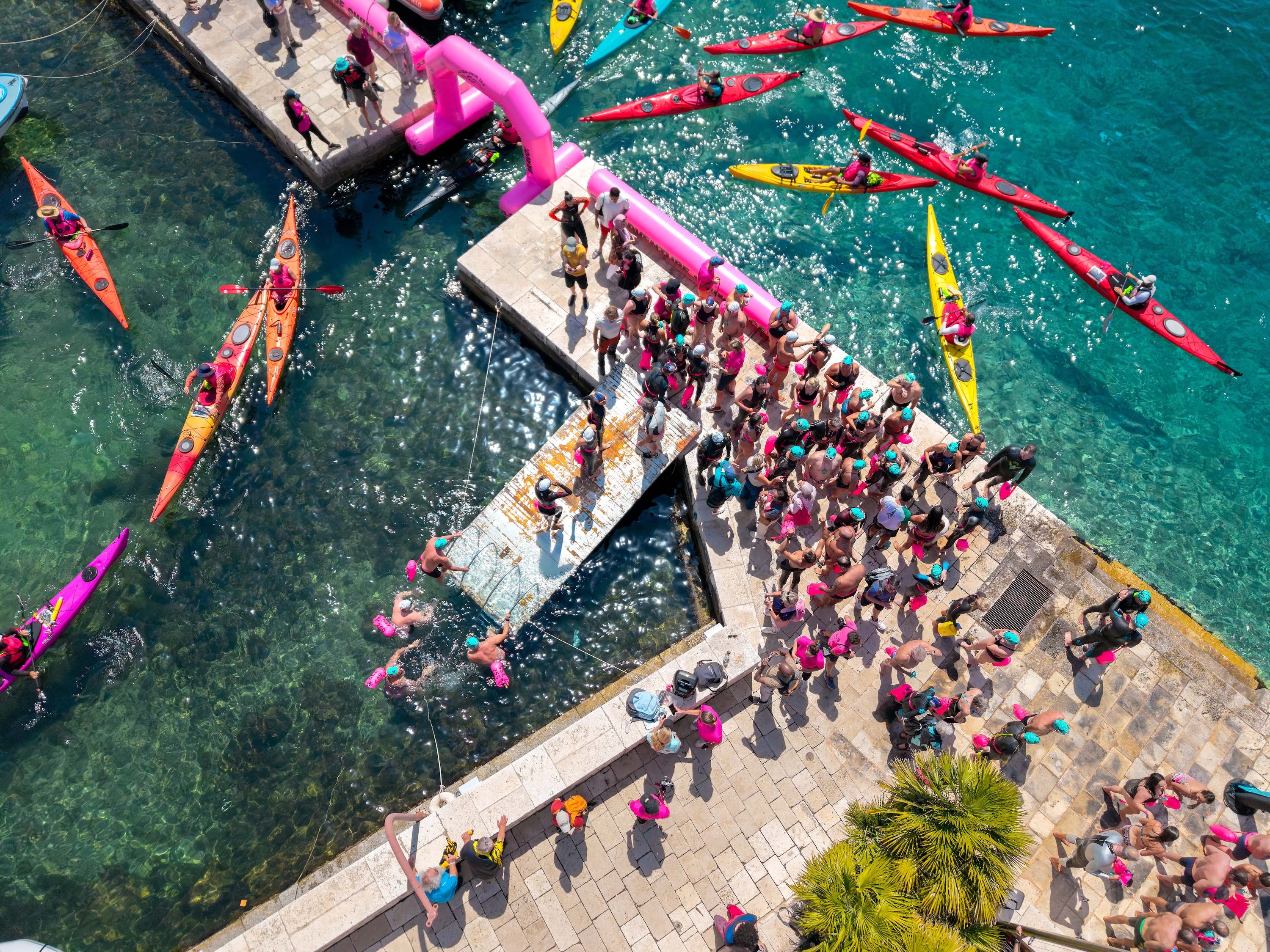 UltraSwim 33.3 #7 Croatia, drone view of the finish line