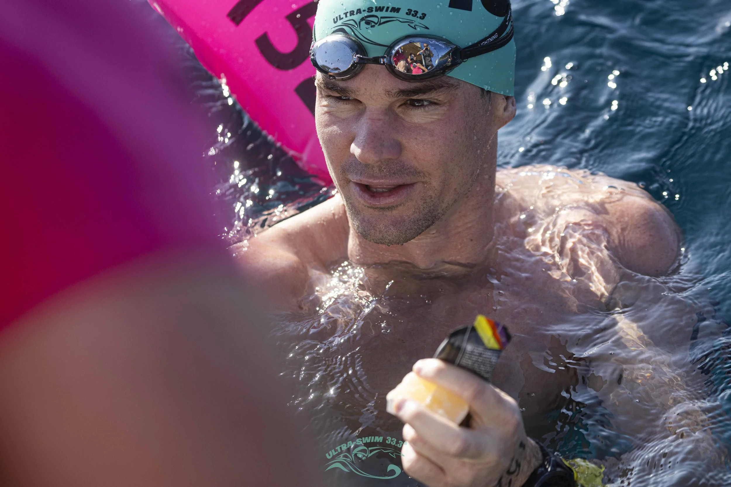 Precision Fuel and Hydration gel at an UltraSwim 33.3 feed station
