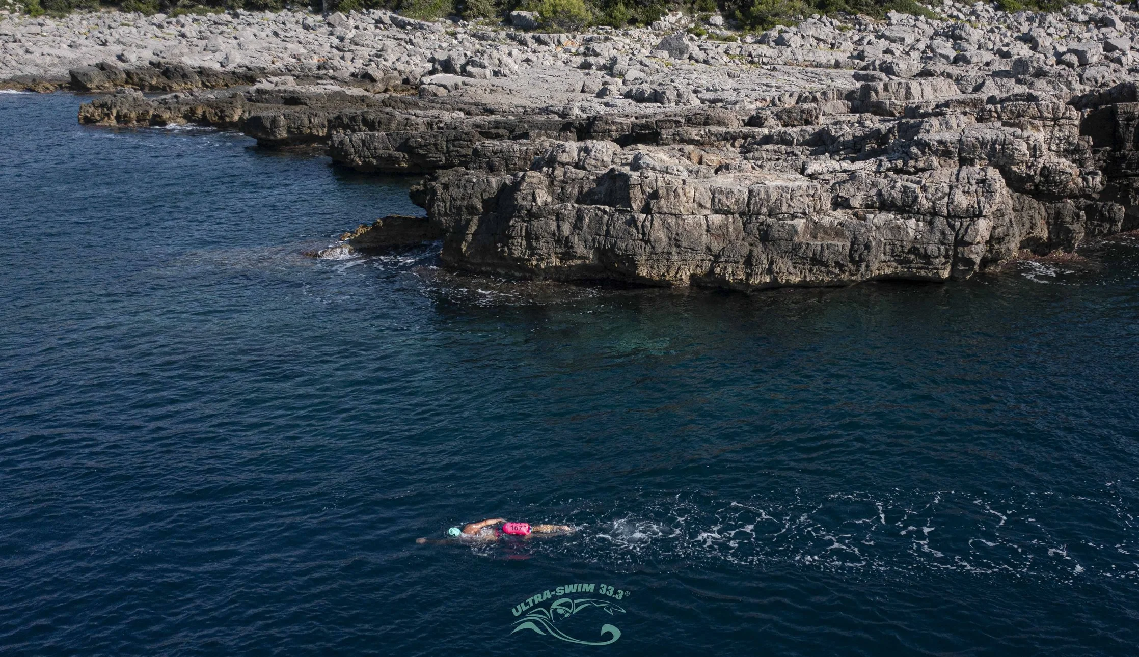 UltraSwim 33.3 Montenegro, swimmers in the Bay of Kotor