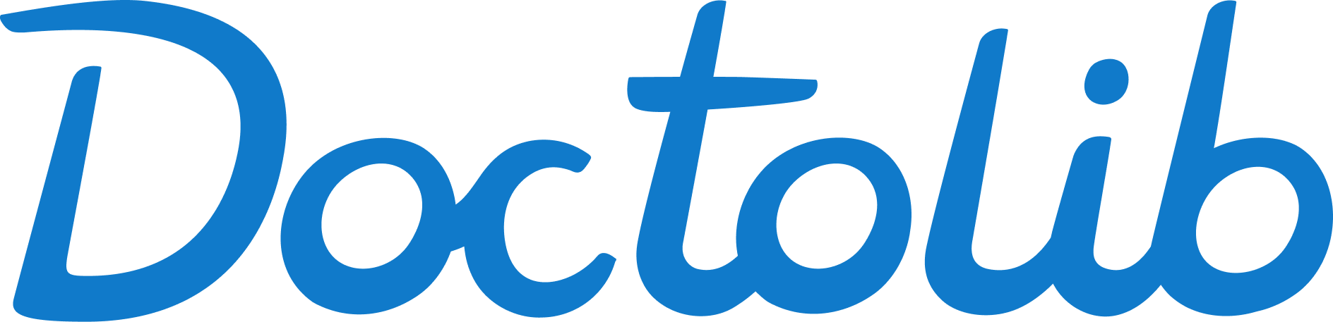 Doctolib logo in blue cursive text.