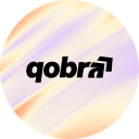 Logo of the word 'qobra' in lowercase black letters with a stylized upward arrow integrated into the letter 'r'.