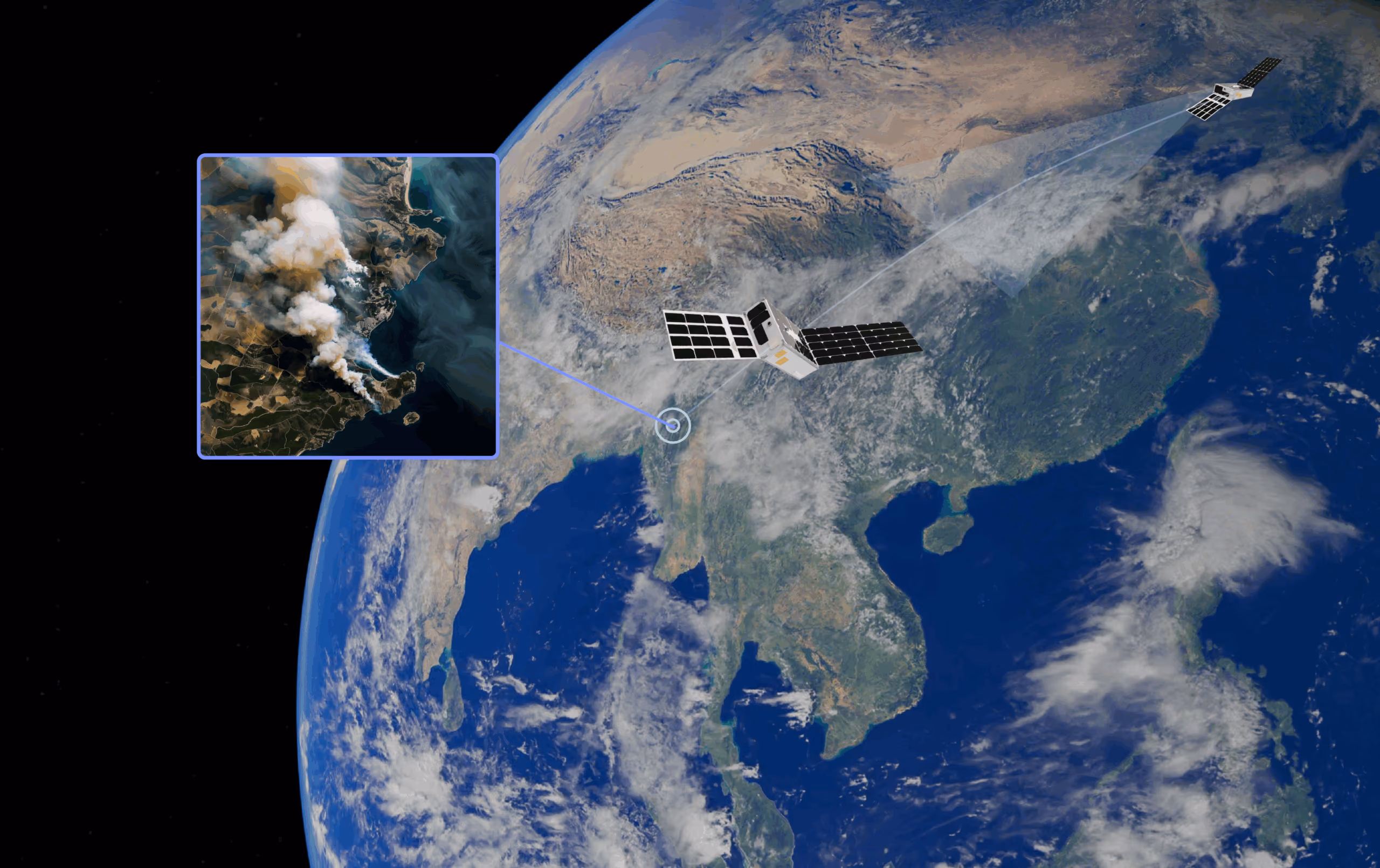 constellation of satellites autonomously interacting