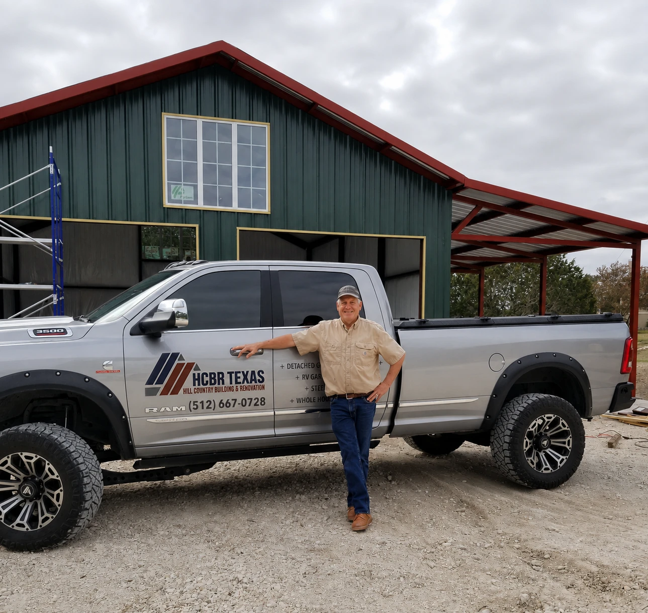 Hill Country Building & Renovation crew installing floor-to-ceiling glass doors on a custom Hill Country home