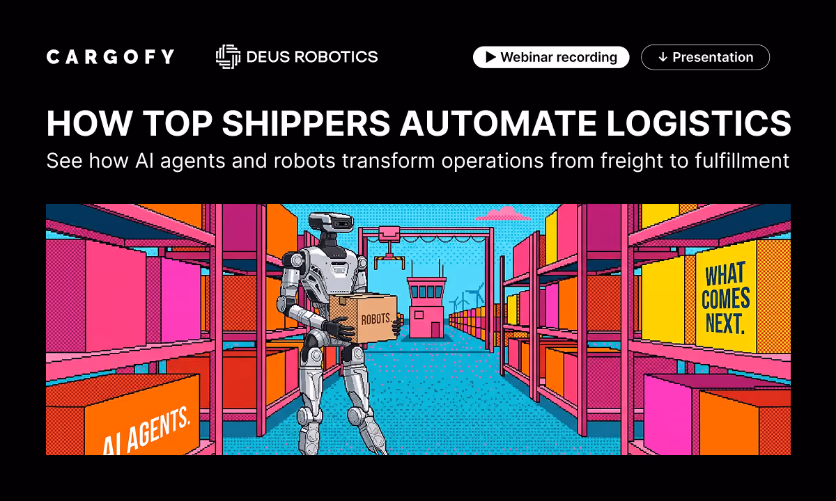 Illustration of a warehouse robot and an operator working at a computer.