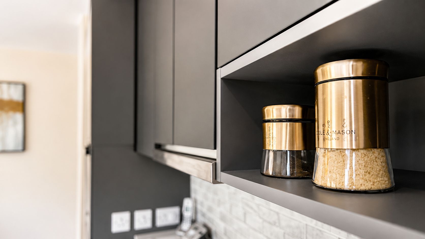Kitchen details in a BeBe Homes suite