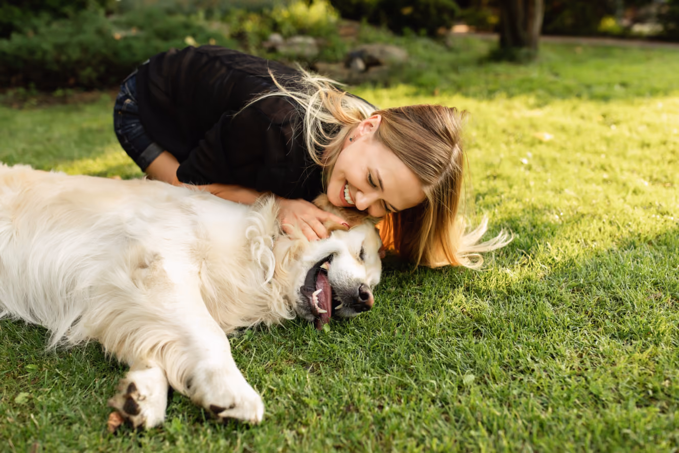 Girl with dog stock image