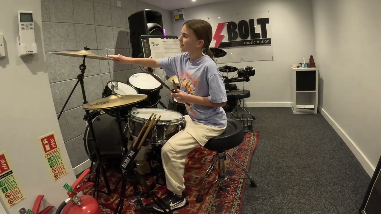 Drum student after 1 year of lessons