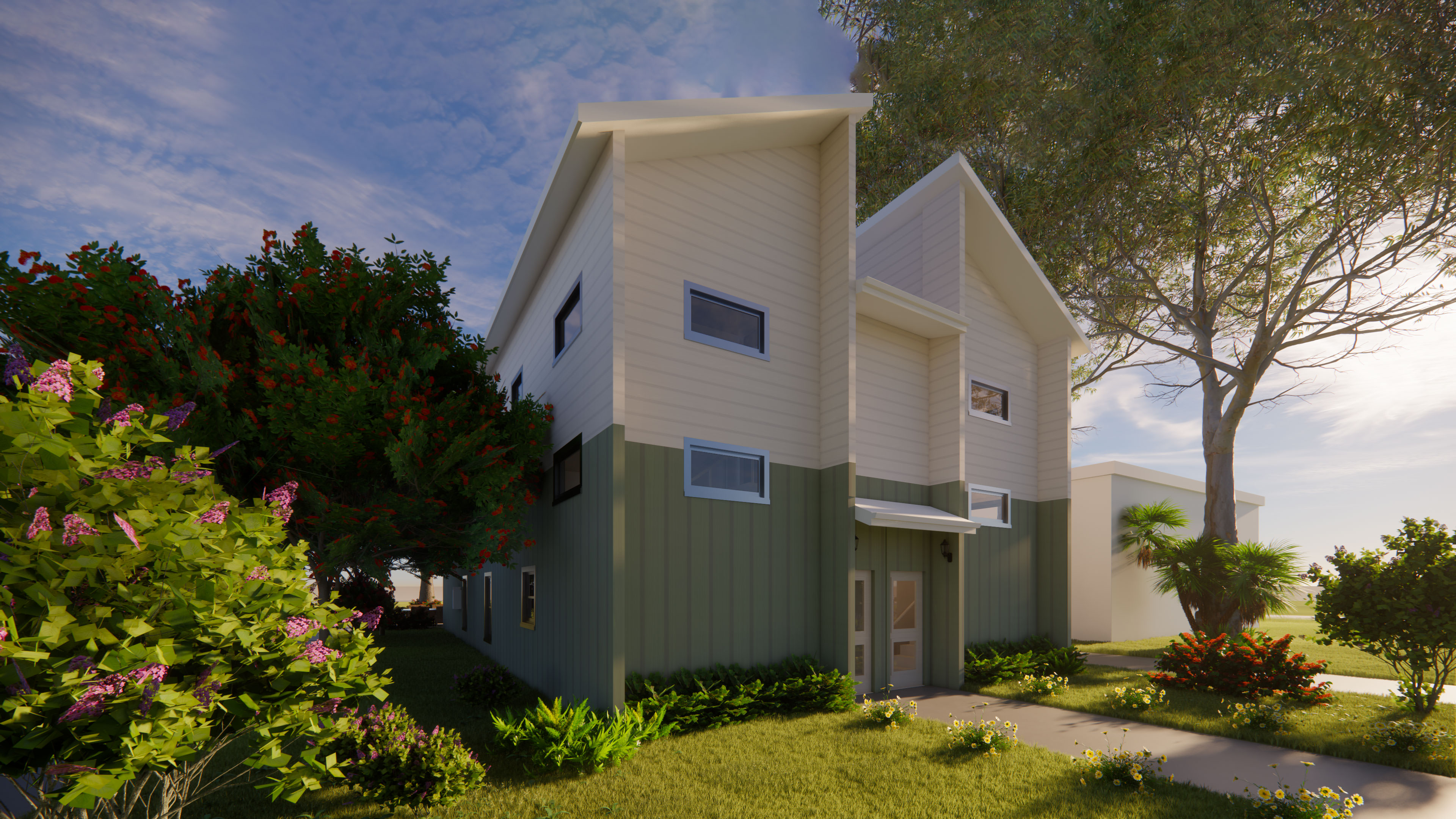The Bella exterior: three quarter view