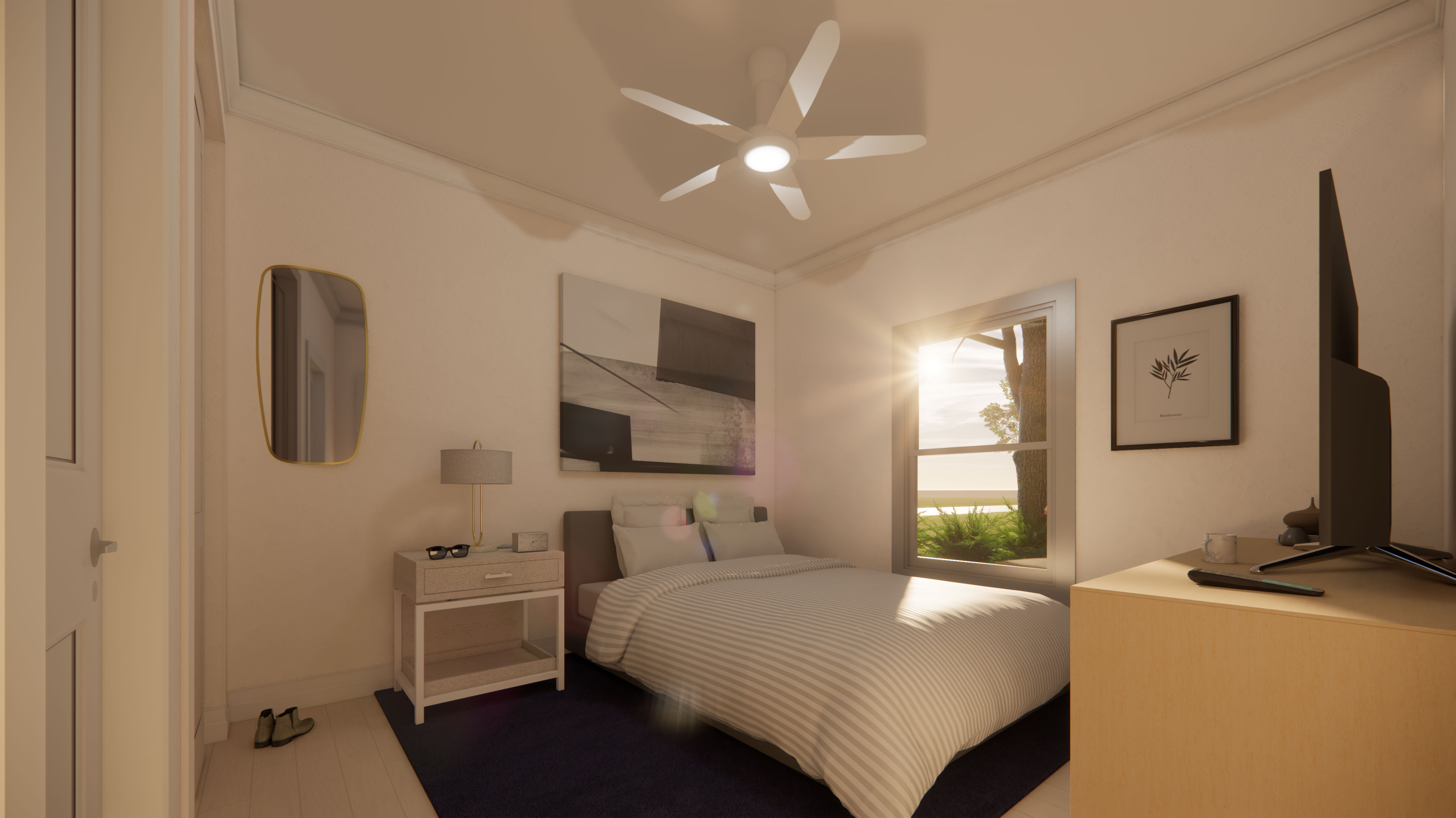 The Chloe interior: bedroom 1 view 1