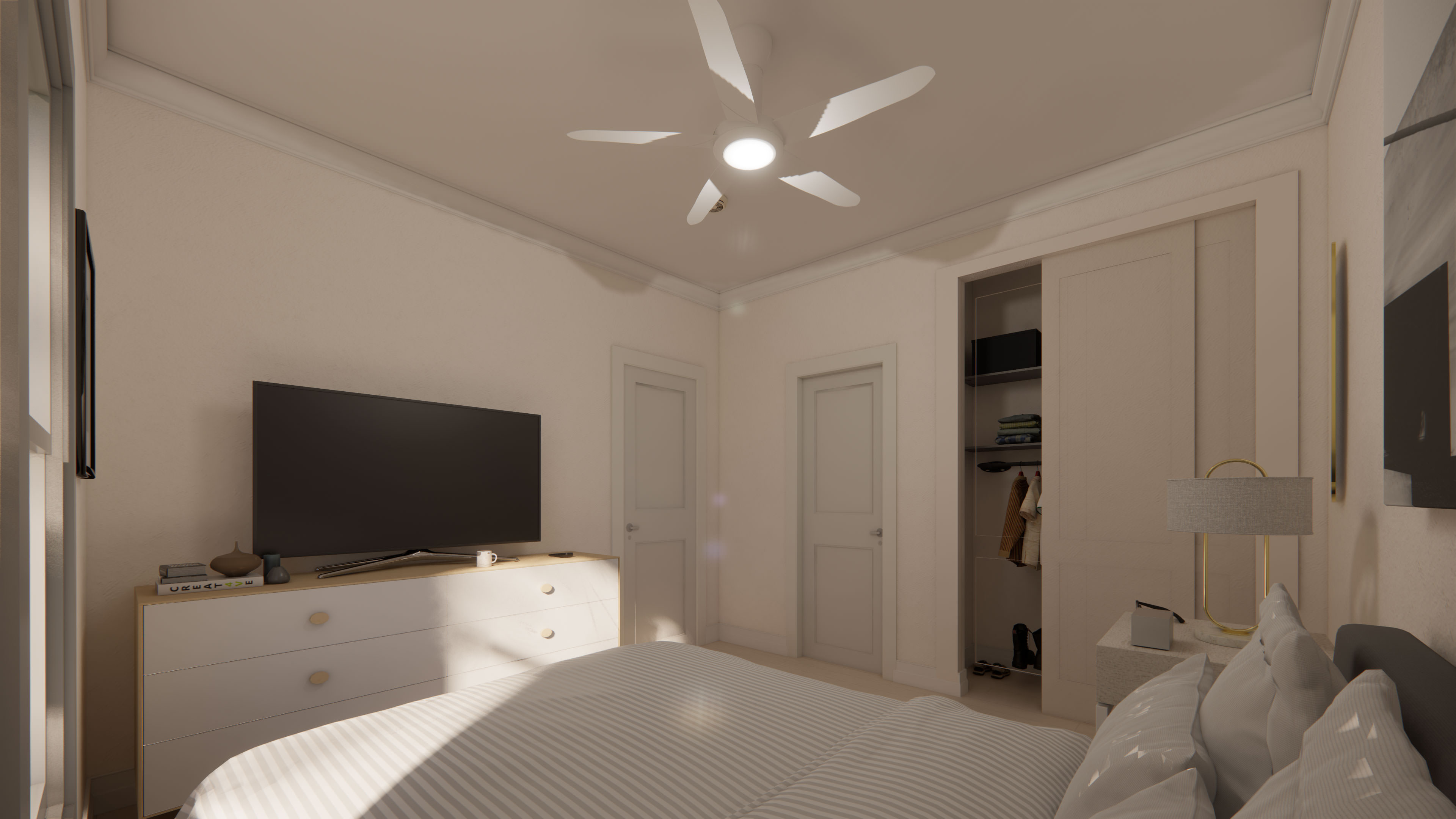 The Chloe interior: bedroom 1 view 2