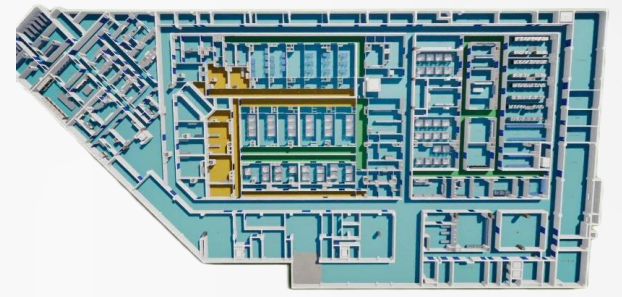 Conventional and barrier large animal area floor plan