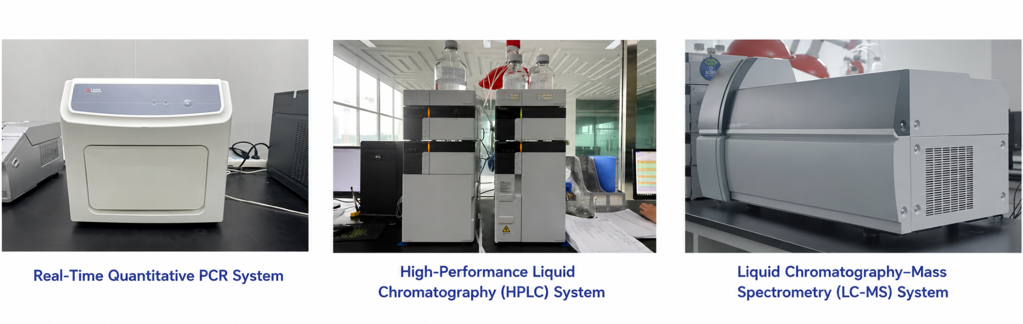 PCR, HPLC, and LC-MS testing instruments