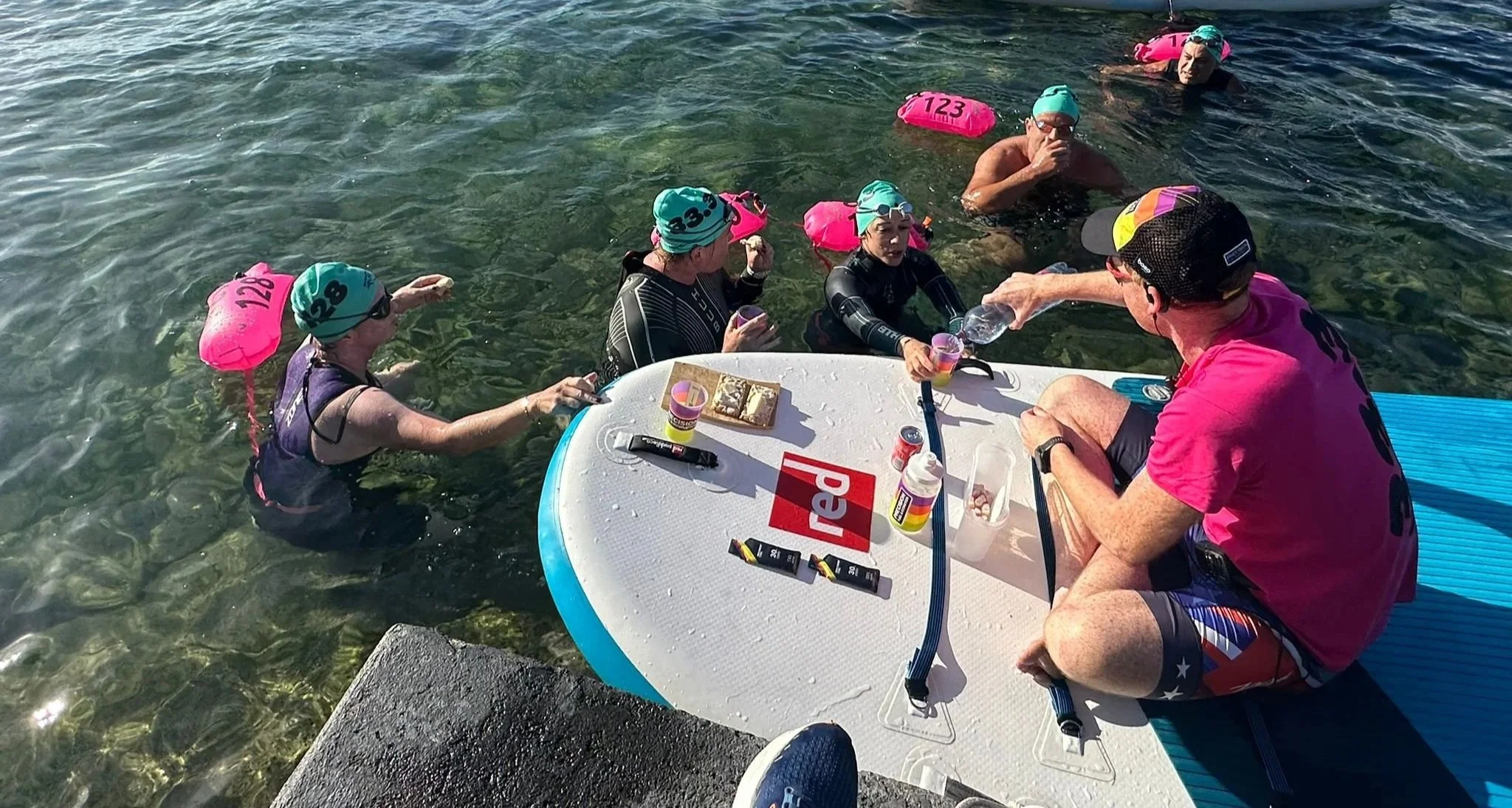 The RED XL paddle board in action as our feed station at #8Switzerland