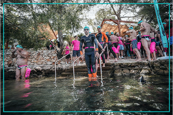 Chris Harris on the start line of #3Croatia outside the Valamar Hotel in Stari Grad, Hvar