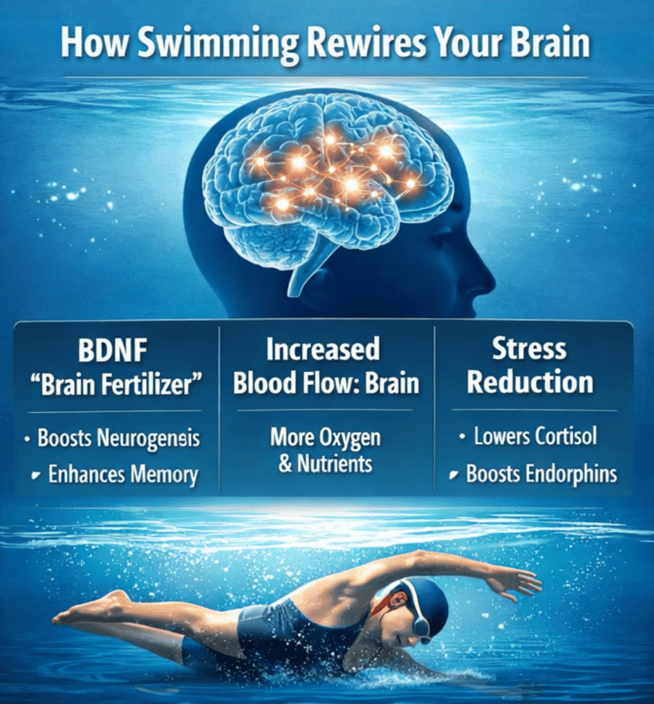 Swimming trains your brain