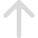 Gray upward pointing arrow symbol on transparent background.
