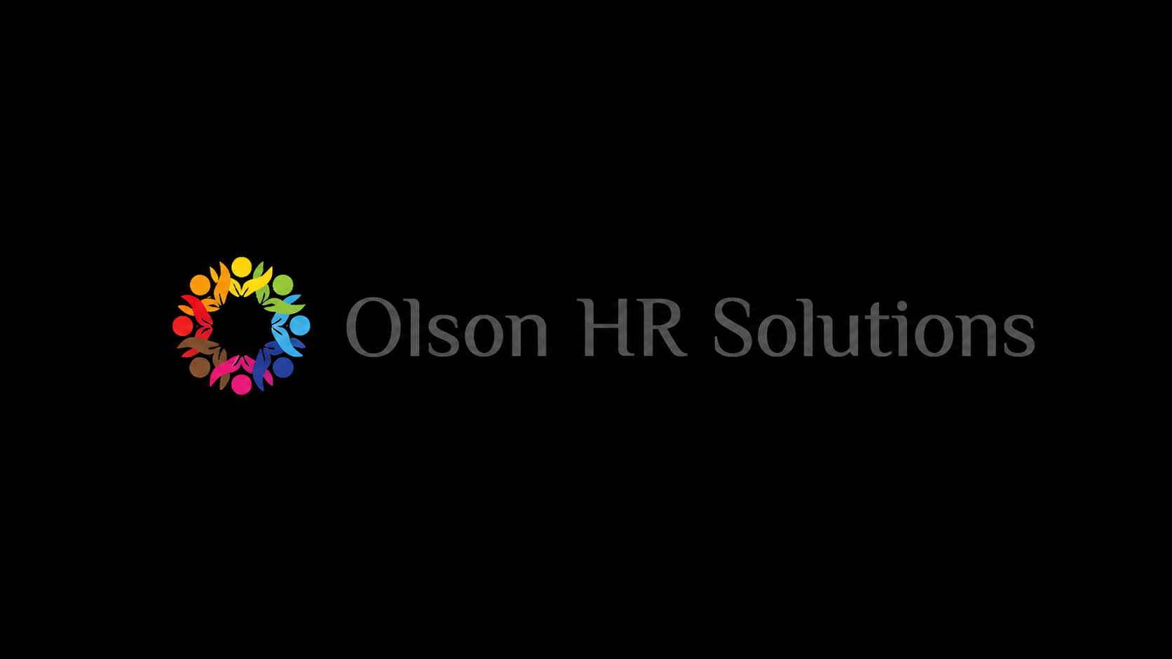 Olson HR Solutions text with a colorful circular logo of stylized people icons in a circle.