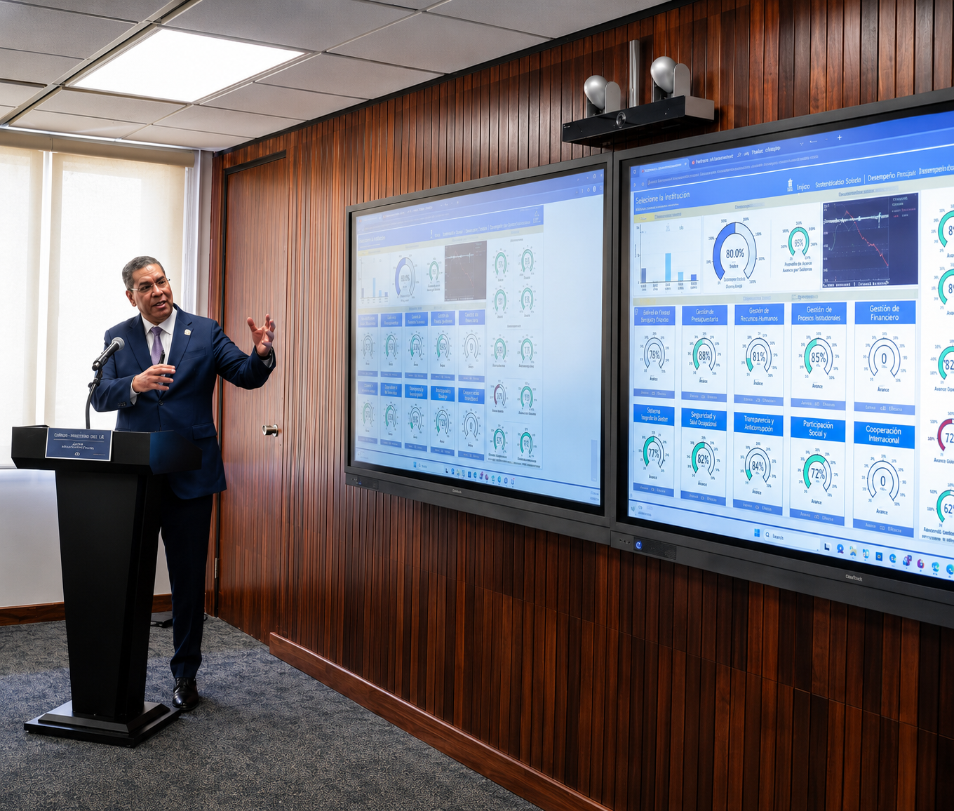 Eng. Josué A. Colón Ortiz delivers a presentation at a podium.