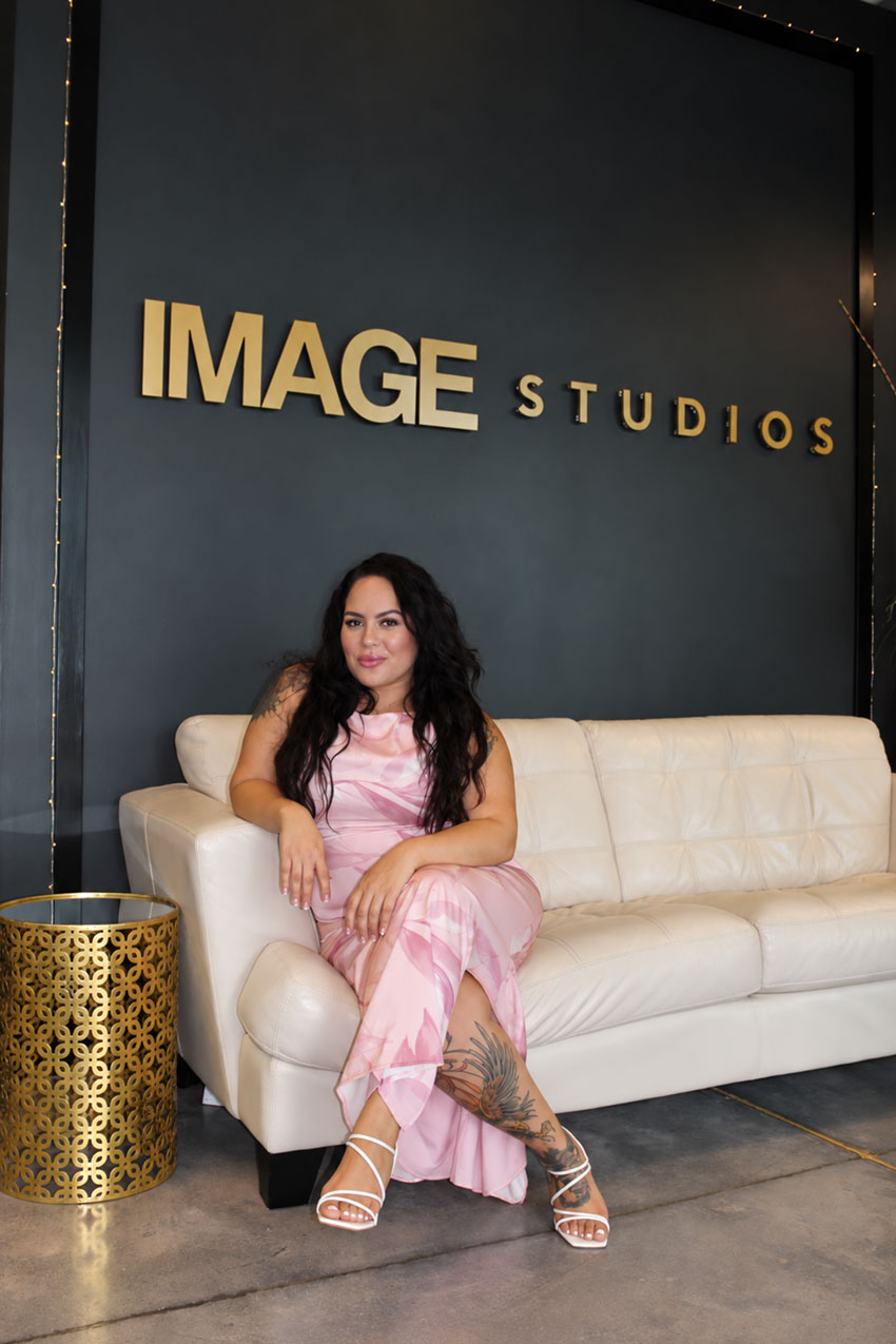 Sarah, founder of The Alchemical Estie, inside her Dunedin studio, located inside of Image Studios