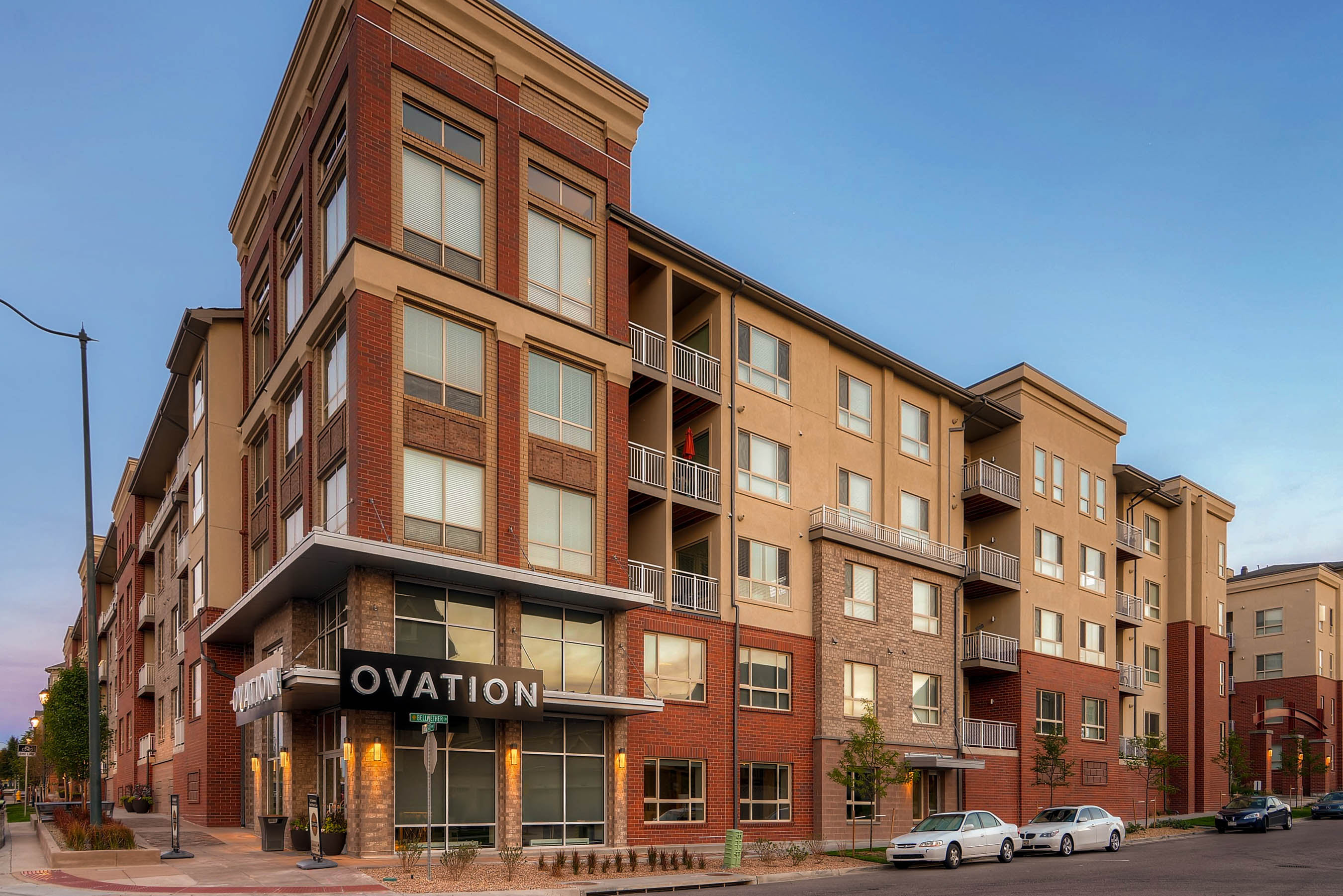 Front of building with ovation sign