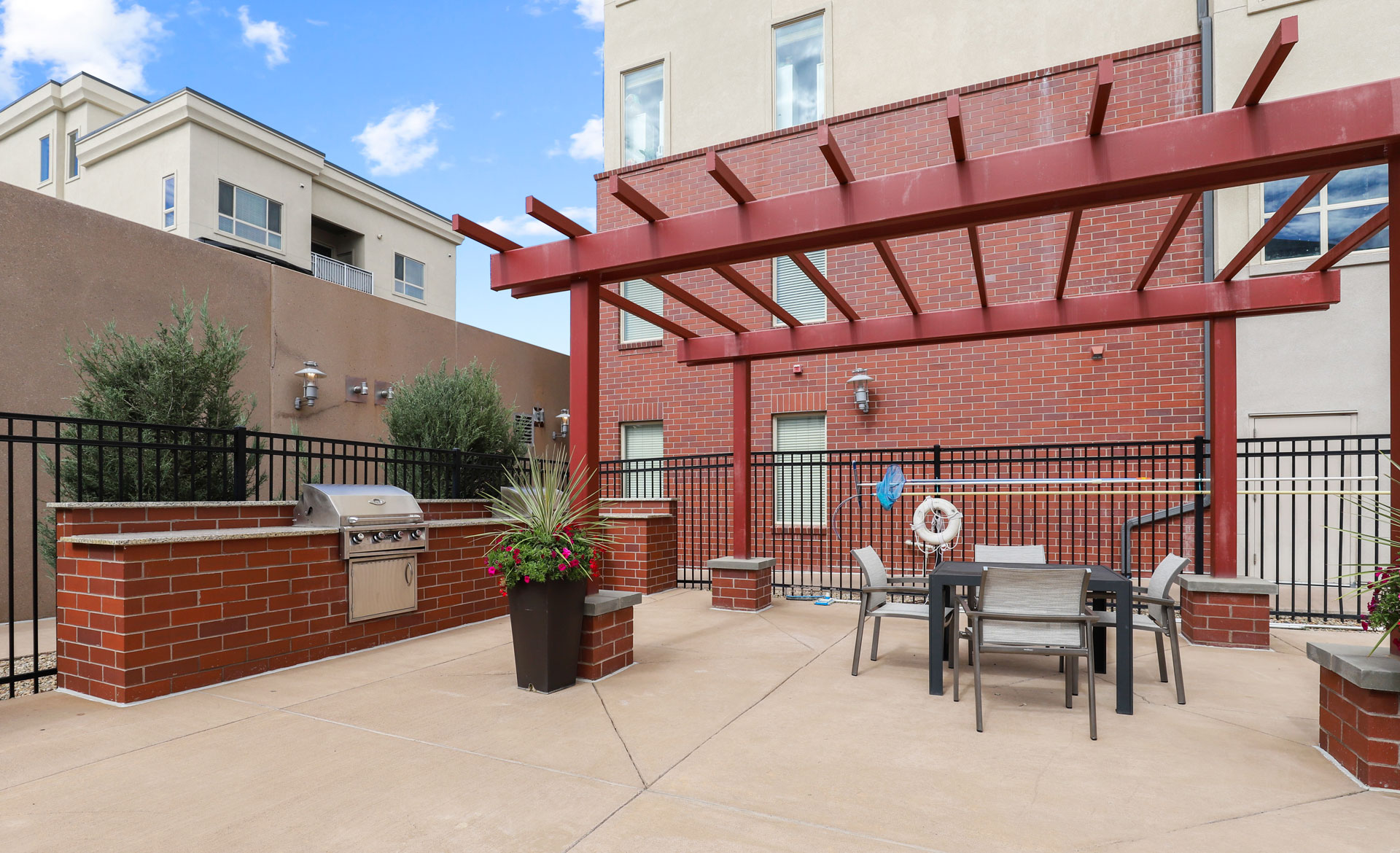 Grilling area at pool