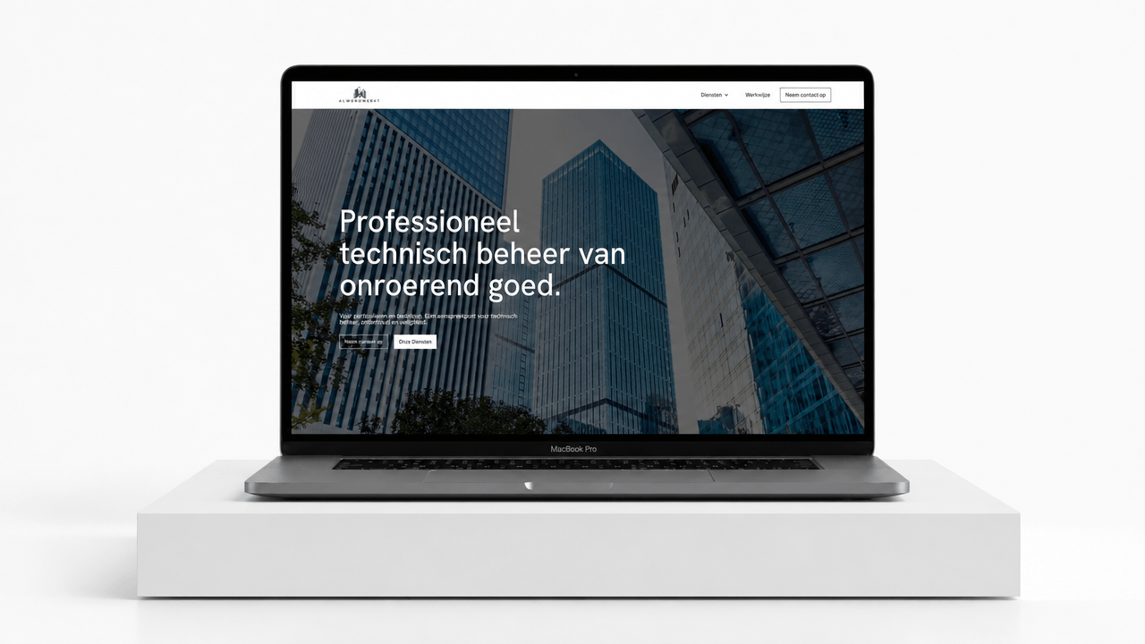 Homepage van de nieuwe Alwend Werkt! website op een laptop, gebouwd door Sitelab Media in Webflow