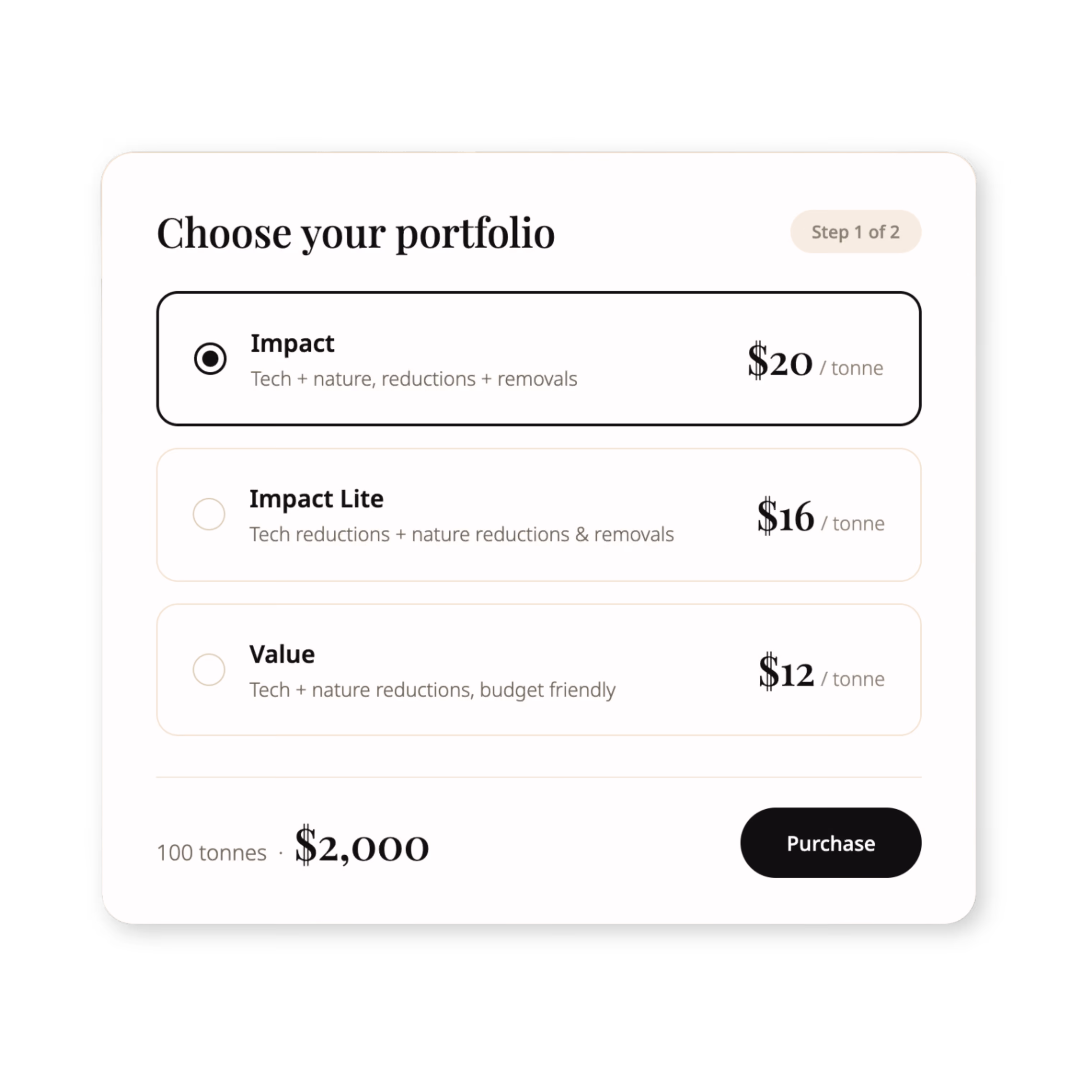Portfolio selector visual
